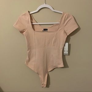 NWT Urban Outfitters Pink Square Neck Bodysuit - M